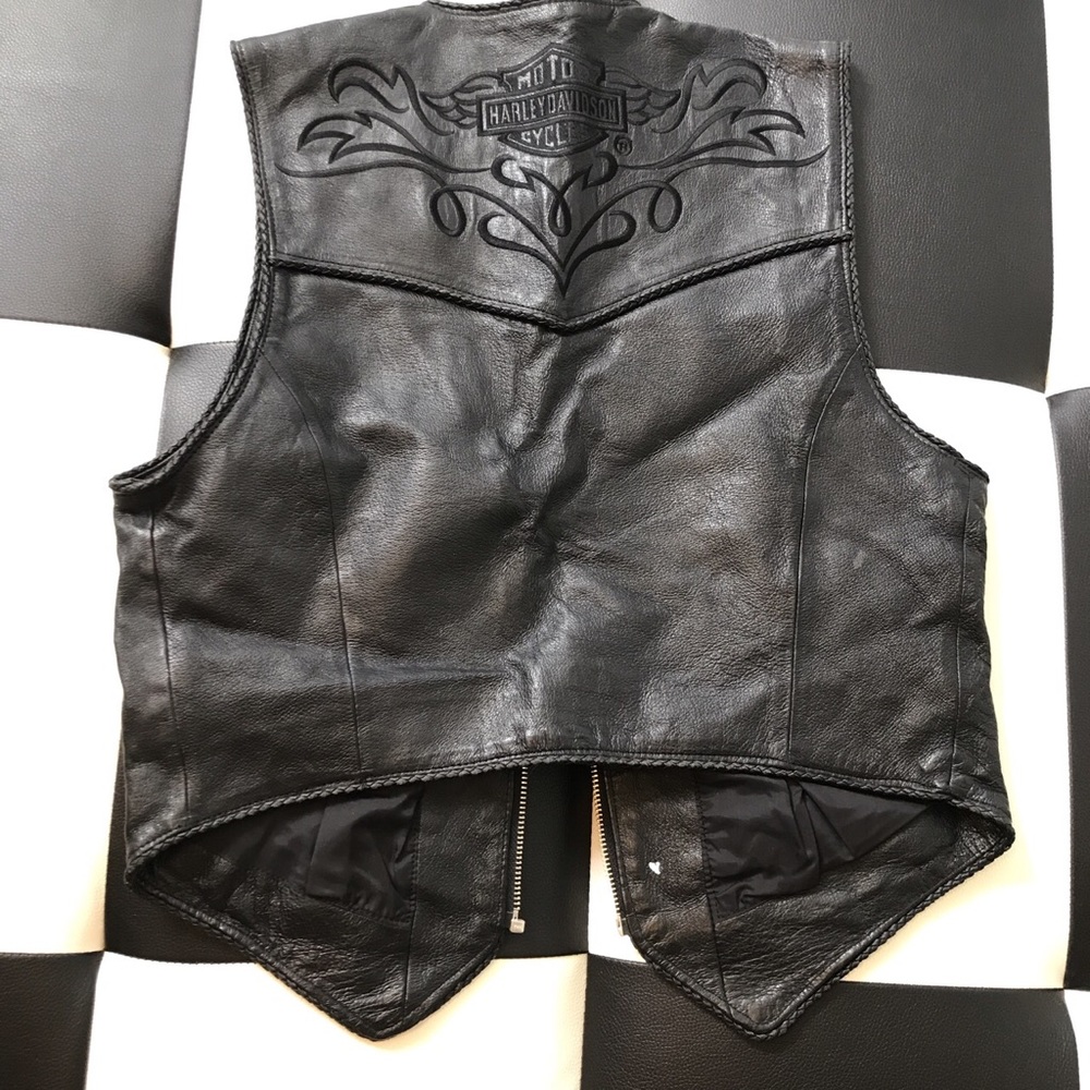 GENUINE HARLEY DAVIDSON Womens Leather Biker Vest